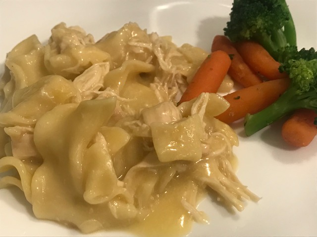 chicken and noodles on plate
